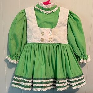 Vintage green and white child’s dress